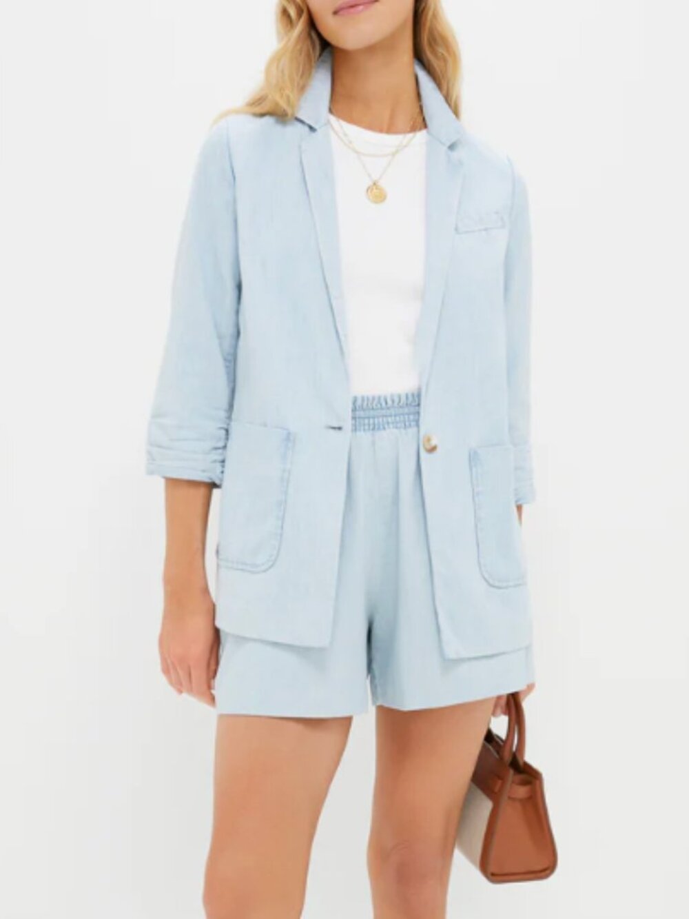 Tuckernuck Light Wash Denim Kieran Blazer and Short XS - Picture 4 of 4